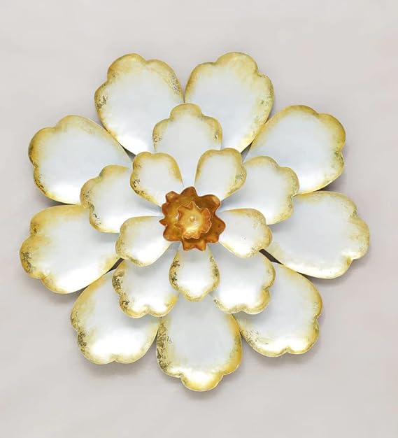 The FlokVista – Iron Shine White Flower Wall Art | Elegant Wall Hanging for Home & Office Décor - Image 5